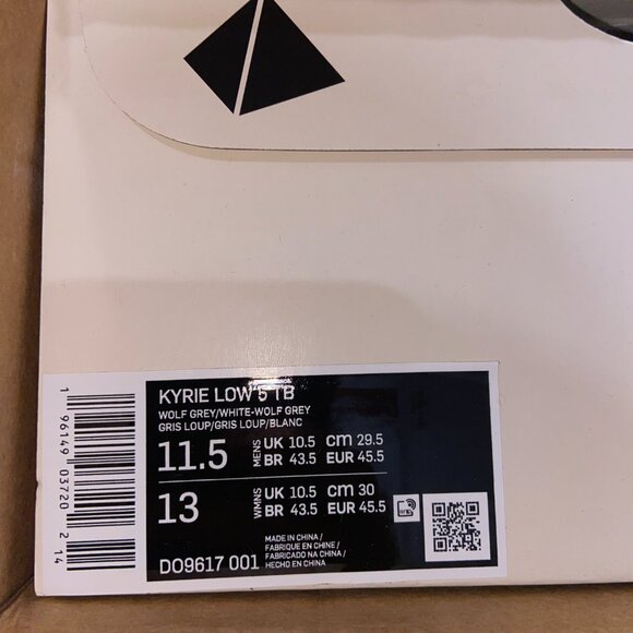 Nike Kyrie Low 5 TB Basketball Shoes Wolf Grey White Men’s D09617-001 NEW